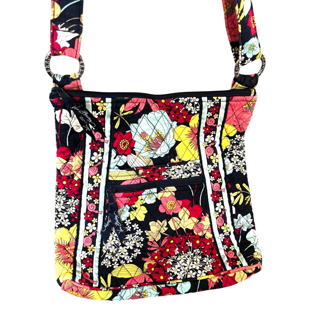 Vera Bradley quilted cotton hipster purse crossbody shoulder bag top zipper